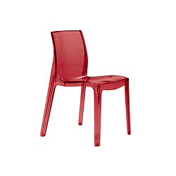 Declikdeco Chaise Design Rouge Transparente LADY