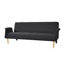 Mes Banquette convertible 3 positions 196x84x78 cm noir - SHANNON