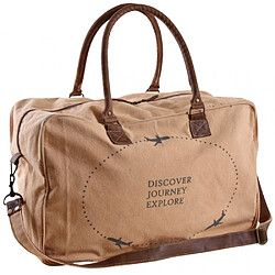 Aubry Gaspard Sac de voyage en coton et cuir Discover.