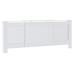 vidaXL Cache-radiateur MDF Blanc 205 cm