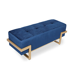 Banquette Selena Velours bleu foncé pieds or