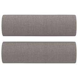 Acheter vidaXL Canapé 2 places avec oreillers décoratifs taupe 120 cm tissu