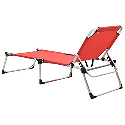 Acheter vidaXL Chaise longue pliable extra haute pour seniors Rouge Aluminium