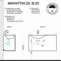 Acheter Kiamami Valentina MEUBLE DE SALLE DE BAINS MODERNE 90 cm AVEC TIROIRS MANHATTAN BLANC