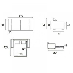 Avis Inside 75 Canapé EXPRESS MELBOURNE couchage 120 cm matelas 18 cm cuir blanc cassé