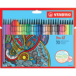 STABILO Feutre Pen 68, étui en carton de 30 () 