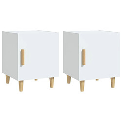 Maison Chic Lot de 2 Tables de chevet - Tables de Nuit Blanc Bois d'ingénierie