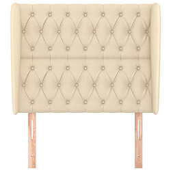 Avis Maison Chic Tête de lit scandinave avec oreilles,meuble de chambre Crème 93x23x118/128 cm Tissu -MN30284