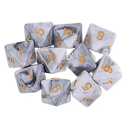 10pcs 8 sided dés d8 dés polyédriques pour les donjons et les dragons Jeux de table blanc gris Dice