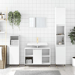 ComfortXL Ensemble De Meubles De Salle De Bain 3 Pièces Blanc Brillant