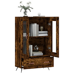 Avis vidaXL Buffet haut chêne fumé 69,5x31x115 cm bois d'ingénierie