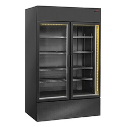 COOLHEAD Armoire à Boissons Réfrigérée Vitrée Laquée Noire avec Panneau Publicitaire - 1055 L - Cool Head 