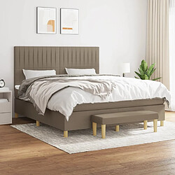 vidaXL Sommier à lattes de lit avec matelas Taupe 160x200 cm Tissu 