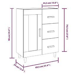 vidaXL Buffet Noir 69,5x34x90 cm Bois d'ingénierie pas cher