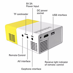 Acheter Universal Projecteur LCD LED 400 600 Lumens 320x240 800: 1 Support 1080P Portable Office Home Cinéma | Projecteurs LCD