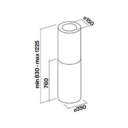 Avis Falmec Hotte decorative ilot Polar X inox, Diamètre 35 cm, 800 m3/h