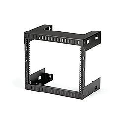 StarTech.com8HE 19 Zoll Wandmontage Netzwerk Rack - 30 cm tief, offener Rahmen 2 Pfosten Server Rack für AV/IT/Netzwerk mit Käfigmuttern & Schrauben - 61 kg Tragkraft - Schwarz (RK812WALLO)