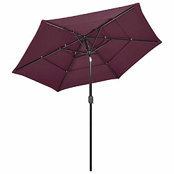 Avis Maison Chic Parasol Jardin | Parasol à 3 niveaux avec mat en aluminium Bordeaux 2,5 m - GKD60174