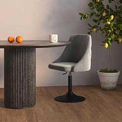 vidaXL Tabouret de bar Gris clair Velours 