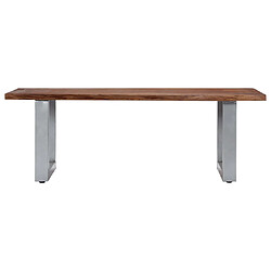 vidaXL Table basse avec bord naturel 115x60x40 cm Bois d'acacia massif