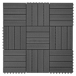 Avis Decoshop26 Set de 11 dalles de terrasse aspect bois WPC pour balcon jardin terrasse 30x30cm 1m² base gris linéaire Anthracite linéaire 04_0005493