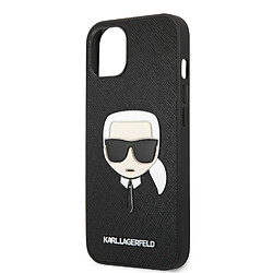 Acheter Karl Lagerfeld KLHCP13LSAKHBK Coque pour iPhone 13 Pro / 13 6,1' Noir Saffiano Ikonik Karl's Head