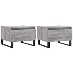 vidaXL Tables basses 2 pcs sonoma gris 50x46x35 cm bois d'ingénierie