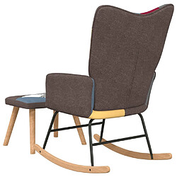 Maison Chic Chaise à bascule avec tabouret | Fauteuil Relax Patchwork Tissu -GKD60863 pas cher