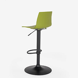 Acheter Tabouret bar de cuisine design noir mat réglable en hauteur Grand Soleil Imola Matt, Couleur: Anis vert