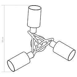 vidaXL Plafonnier avec abat-jour en verre 3 ampoules E14 Blanc Cône pas cher