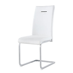 ComfortXL Lot De 4 Chaises Freischwinger - Structure En Métal Chromé - Blanc