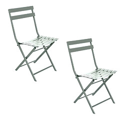 Hesperide Lot de 2 chaises de jardin pliables en métal Greensboro - Olive