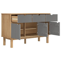 Avis vidaXL Buffet OTTA Marron et gris 114x43x73,5 cm Bois massif pin