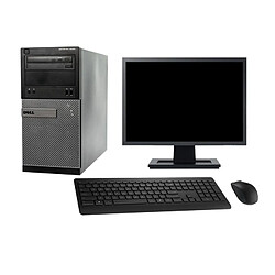 PC Tour Dell OptiPlex 3020 Ecran 19" G3220 RAM 4Go Disque 1To Windows 10 Wifi - Occasion