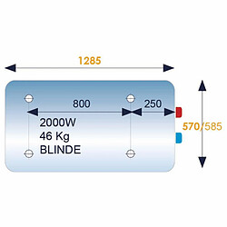 Chauffe eau électrique INITIO 200L blindé horizontal sortie droite D570 ARISTON 3010899