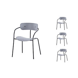 Concept Usine Lot de 4 chaises design gris clair design ALEXIA