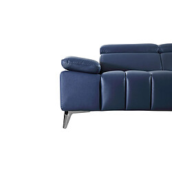 Avis La Maison Du Canapé Fauteuil cuir Design LYAM Bleu