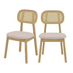 Rendez Vous Deco Chaise Maria en bois clair et rotin synthétique (lot de 2) 