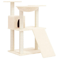 Arbre à chat avec griffoirs,niche pour chat en sisal Crème 83 cm -MN39838