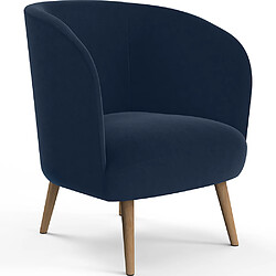 ICONIK INTERIOR Fauteuil design - Revêtu de velours - Krenda Bleu foncé