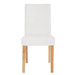 Decoshop26 Lot de 2 chaises de salle à manger synthétique blanc mat pieds clairs CDS04038