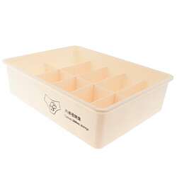 Organisateur de rangement pour sous-vêtements en plastique, tiroir pour conteneur à chaussettes, grille 10 beige