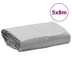 vidaXL Bâche gris 5x8 m 650 g/m² pas cher