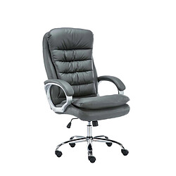 Decoshop26 Fauteuil de bureau sur roulettes avec mécanisme de bascule jusqu'à 235 kg en PVC gris et métal chromé 10_0002400