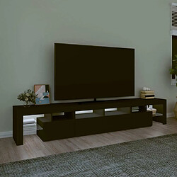 Avis Maison Chic Meuble TV avec lumières LED, Banc TV pour salon, Meuble de rangement Noir 230x36,5x40 cm -GKD53369