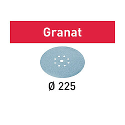 Festool STF D225/8 Disques abrasifs Granat P100 - 225 mm pour PLANEX - 25 pcs. (499637)