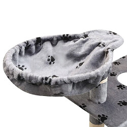 Arbre à chat,niche pour chat et griffoir Sisal 150 cm Empreintes de pattes Gris -MN30524 pas cher