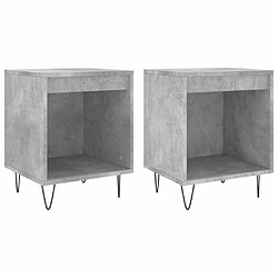 Maison Chic Lot de 2 Tables de chevet,Table de nuit,Table d'appoint pour salon gris béton 40x35x50 cm bois d’ingénierie -MN53750