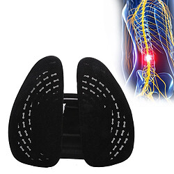 Wewoo Voiture Soutien lombaire Bureau Ceinture de siège Dossier Double Coussin Massage De À Domicile Oreiller En Soie Glacée Noir