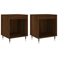 Maison Chic Lot de 2 Tables de chevet,Table de nuit,Table d'appoint pour salon chêne marron 40x35x50 cm bois ingénierie -MN13970